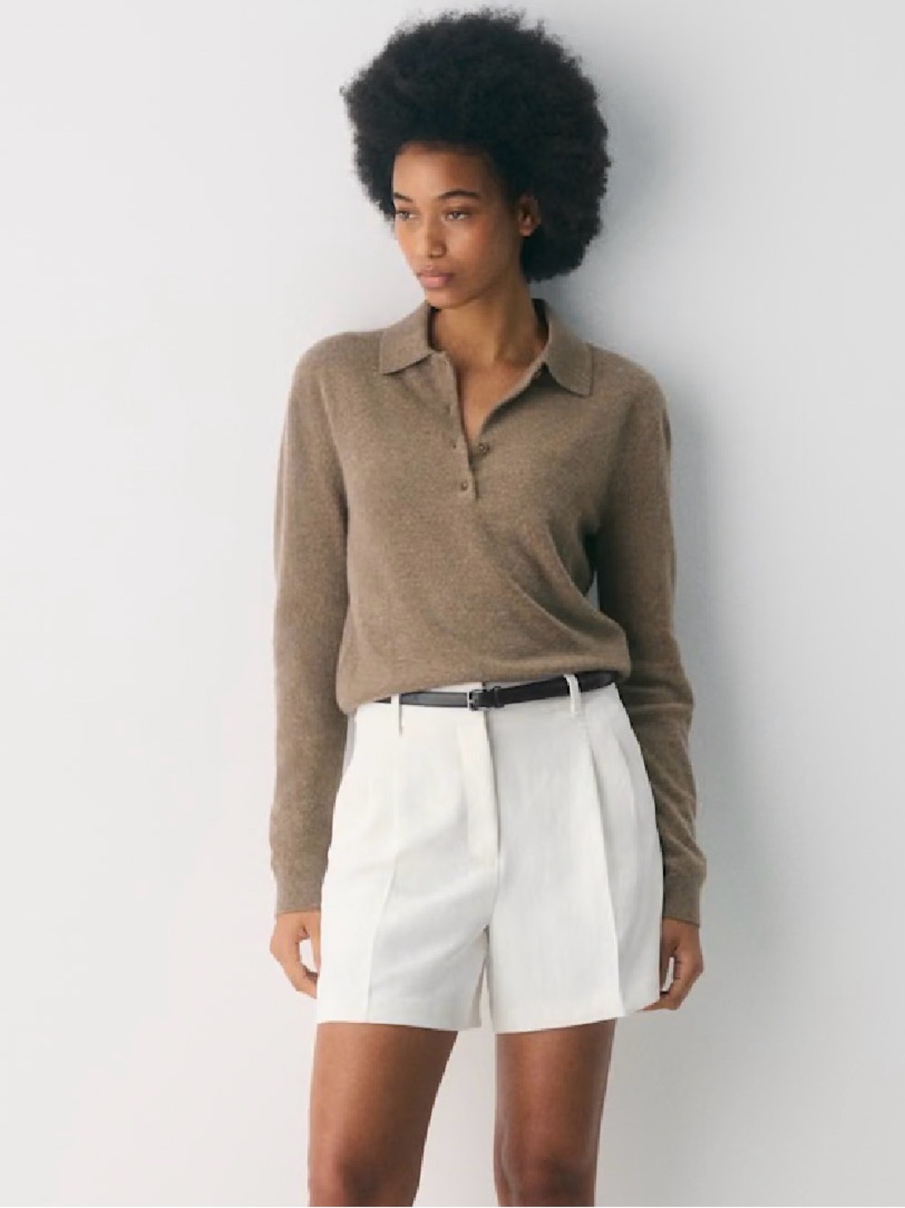 Aritzia White Tailored High-Waist Pleated Women’s Shorts
